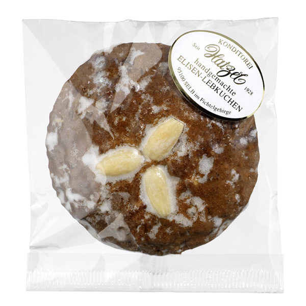 1 Elisen-Lebkuchen mit Zuckerglasur/Mandel